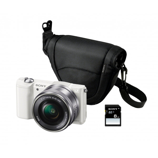 Sony ilce-5000lw - Kamera Evil 20,1 MP (mit Gelenk 3 Bildschirm, eine Stabilisator, Full HD, WiFi), weiß - Lens Kit 16 - 50 mm f/3.5 OSS, Babydecke und die 8 GB SD Karte-31